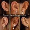 6 Pairs 14K Gold Plated Hoop Earrings Set: Your Ultimate Trendy Stack Collection - 3 of 4