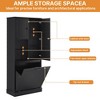 Rbied 29.9 in. W x 14.2 in. D x 67.7 in. H Wood Linen Cabinet Storage Cabinet with Adjustable Shelves & Flip-Out Basket - 4 of 4