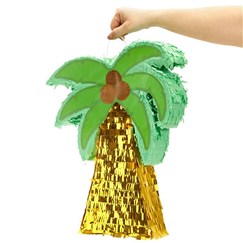 Sparkle and Bash Small Tropical Palm Tree Pinata, Hawaiian Luau Pinata for Summer Birthday Party Decorations (12.6 x 3.0 x 16.9 in), 3 of 9