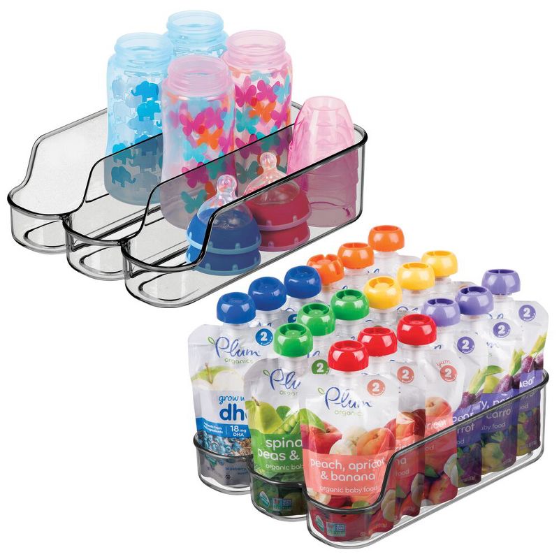 mDesign Small Plastic Food and Drink Storage Bin, 3 Compartments, 1 of 10