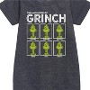 - Dr. Seuss - The Many Moods Of Grinch Graphic Short Sleeve Fleece Dress - 2 of 4