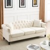 79" Velvet Chesterfield 3-Seater Sofa, Tufted Couch with Rolled Arms & Nailhead Trim for Living Room - 3 of 4