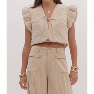 Women's Embroidered Vest Top - entro