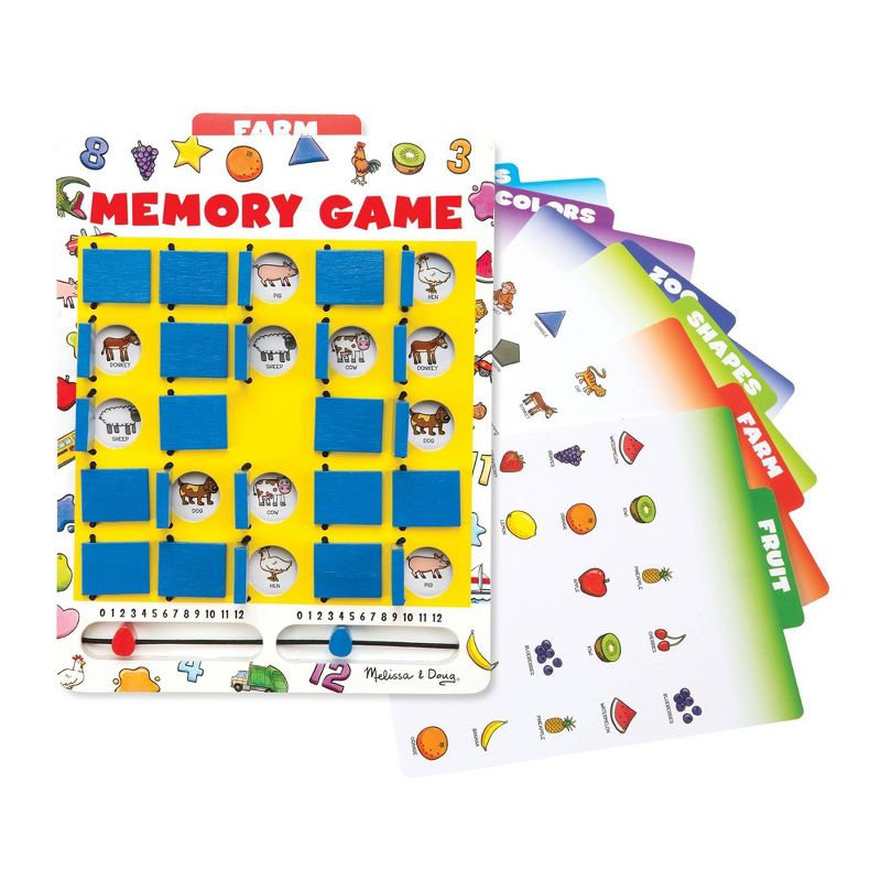 Melissa &#38; Doug Flip to Win Travel Memory Game - Wooden Game Board, 7 Double-Sided Cards, 5 of 11