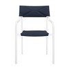 Modway Raleigh Outdoor Dining Armchair – Stackable Patio Aluminum Chair with Cushions, Weather-Resistant Gray White - 4 of 4