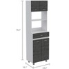 CAVINAS Microwave Pantry Cabinet,79.2" Tall Kitchen Storage with 4 Doors,5 Shelves,1 Drawer,Freestanding Appliance Pantry Cabinet for Pots,Pans - 3 of 4
