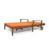 GDFStudio Abena Outdoor Acacia Wood Double Adjustable Chaise Lounge with Cushions - 4 of 4