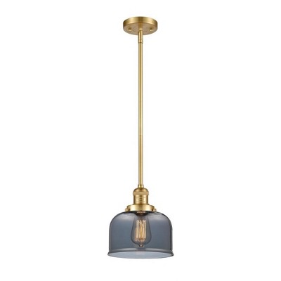 Bell - 1 Light Stem Hung Mini Pendant In Industrial Style-10 Inches Tall and 8 Inches Wide