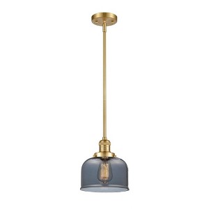 Bell - 1 Light Stem Hung Mini Pendant In Industrial Style-10 Inches Tall and 8 Inches Wide - 1 of 1