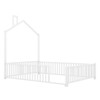 CAVINAS Twin/Full Size House Platform Bed Frame with Guardrail & Chimney,Metal Floor Bed for Kids Room,Bedroom - 4 of 4