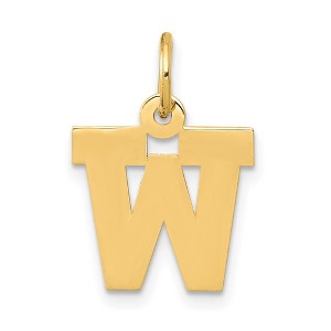 Black Bow Jewelry 14k Yellow Gold, Amanda Collection, Small Block Initial W Pendant - 1 of 4