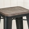 Nordlys Set of 4 Gray Metal and Wood Chairs Exotic Boho Dining Room - 3 of 4