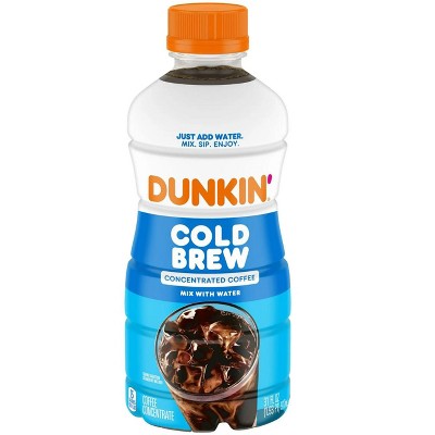 Dunkin Black Cold Brew Coffee Concentrate, 31 Oz. (Pack of 2)