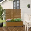 SpassWay Metal Planter Box with Trellis Raised Garden Bed with Arbor Privacy Screen Black/Gray/brown - 3 of 4