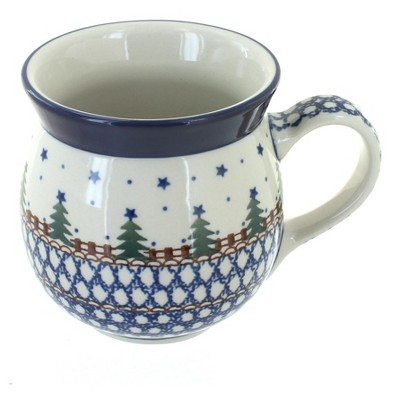 Blue Rose Polish Pottery Rustic Pines Bubble Mug