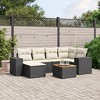 vidaXL 7 Piece Patio Sofa Set with Cushions - Black and Cream - 2 of 4