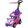 Qaba Push Car for Kids 1-3 Years, 3 in 1 Sliding Car, Foot to Floor Baby Push Car with Removable Handle, Music, Horn, Canopy, Safety Guardrail - 4 of 4