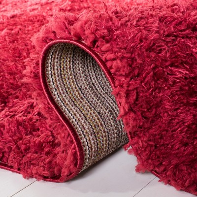Madrid Red Shag 4' x 6' Synthetic Area Rug