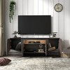 63 Inch Long TV Stand, TV Console Table With Storage Cabinet And Shelves, Television Entertainment Center  With Led Lights-Cuddlewood - 2 of 4