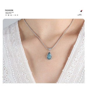 Clotth Natural Stone Necklace Crystal Pendant Gemstone Chain Jewelry 18K Gold Necklace for Women Elegant Unique Gift - 1 of 4