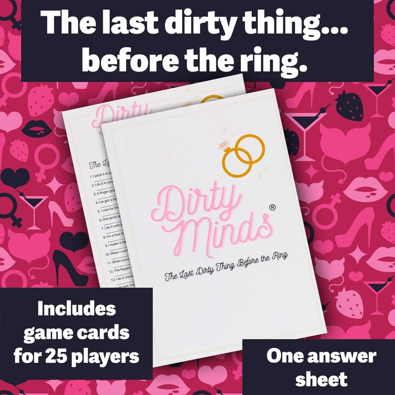 TDC Games Dirty Minds Bachelorette Party Games for Adults, Bridal Shower Games Quiz with Naughty Clues for 25 Guests, Adult Games for Game Night, 3 of 8