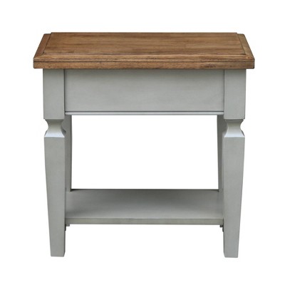 Vista Distressed Hickory and Stone Finish Side Table