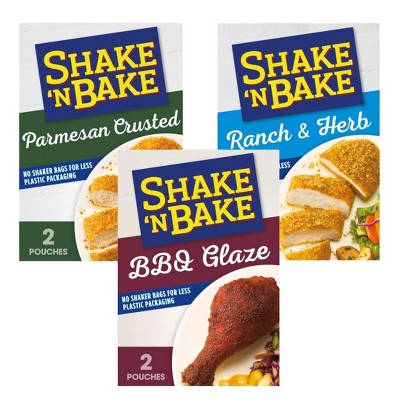 Shake ‘N Bake Variety Pack –6 oz Parmesan Crusted, BBQ Glaze, Ranch & Herb (3-Pack)