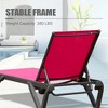 Maggift Patio Chaise Lounges Outdoor Lounger Sunbathe Chair with Arms, with Table, for Patio, Garden, Beach，Portable，Pink，64.41"*26.69"*27.56" - 4 of 4