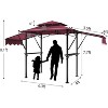 8x5ft Grill Gazebo Canopy w/LED Lights, 2 Shade Panels, Bottle Opener & Hooks – BBQ Shelter for Backyard, Patio, Garden - 3 of 4