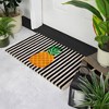 Northlight Ivory and Orange Pineapple Striped Natural Coir Outdoor Summer Doormat 18" x 30" - 3 of 4