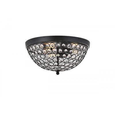 Elegant Lighting Taye 3 light Matte Black Flush Mount