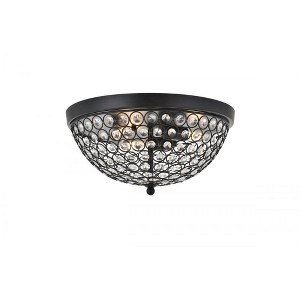 Elegant Lighting Taye 3 light Matte Black Flush Mount - 1 of 4