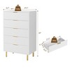 Fluted Wood 5-Drawer Dresser for Bedroom – 29.5" Wide Modern Chest of Drawers with Gold Handles - 2 of 4