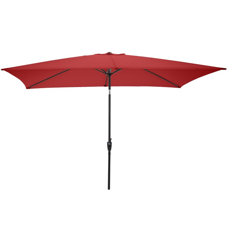Pure Garden 10-ft Rectangular Patio Umbrella - Easy Crank Sun Shade with Push Button Tilt for Outdoor Furniture, Deck, Backyard, or Pool, 1 of 10