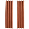 Aghana Digitals 2-Piece Rusty Blackout Curtains 55.1x96.5" - Suede Touch Polyester with Metal Rings - 2 of 4