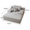 Modern Sofa Bed Lounger, Oversized Chaise with Pillows for Moviebonus Room, Foam Filled Sofa Bed with Plush Corduroy Fabric Cover-Coolbibila - 4 of 4