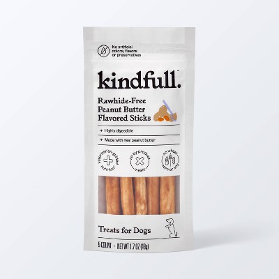 Rawhide-Free Peanut Butter Flavor Recipe Stick Dog Treat - 1.75oz/5ct - Kindfull&#8482;_1