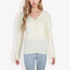 Anna-Kaci Women's Button-Up Cardigan V-Neck with Ribbed Hem - 2 of 4