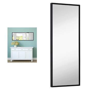 Hamilton Hills 48'' x 18'' Long Framed Rectangular Bathroom Mirrors - Black