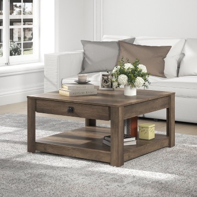 Galano Philia Coffee Table With Drawer - Knotty Oak