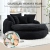 Oversized Oval Chenille Bean Bag Sofa with 3 Large and 2 Small Pillows and Wrap Around Backrest for Adults - 4 of 4