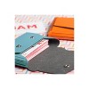 JAM Paper Italian Leather Business Card Holder Case with Angular Flap Teal Blue Sold Individually - 4 of 4