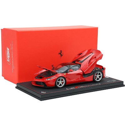 Ferrari LaFerrari Rosso Corsa Red with Black Top and Silver Wheels With Display Case Limited Ed 1/18 Diecast Model Car by BBR