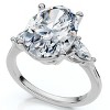 Pompeii3 Certified 4 1/3Ct Oval/Pear Diamond Engagement Ring 14k Gold or Pt Lab Created - 3 of 4