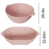 142pcs Sourdough Bread Baking Supplies for Fermentation Basket, Foldable Silicone Bread Fermentation Basket, 10" Oval + 9" Round - 2 of 4