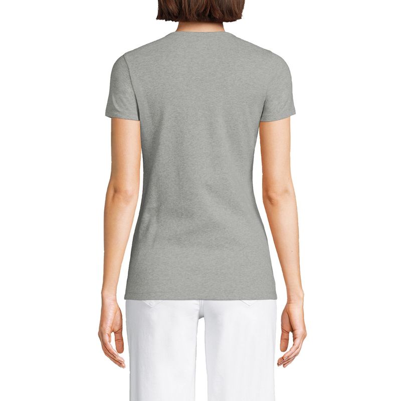 Lands' End Women's Tall All Cotton Short Sleeve Crewneck T-shirt, 2 of 6