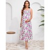 Women's Maternity Dress Boho Spaghetti Strap Square Neck Dress Floral Casual Ruffle Nursing Maxi Dress Baby Shower - 4 of 4