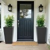 Metal Tapered Planter – Large Outdoor & Indoor Garden Plant Pot with Drainage Hole and Rubber Plug, Stylish Burnished Grey Finish for Home and Patio - 2 of 4