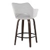 LumiSource Set of 2 Mustang Counter Height Barstools Dark Wood Fabric - 4 of 4