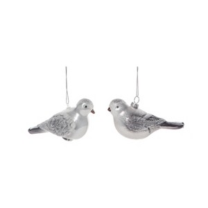 Transpac Glass 5.5 in. Multicolored Christmas Bird Ornament Set of 2 - 1 of 2